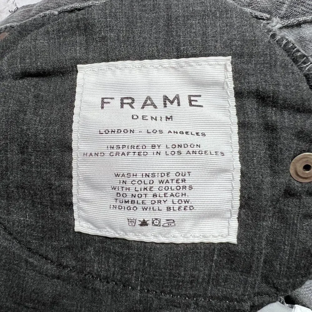 Frame Le Mix Nouveau Jeans SIZE 25 RUNS SMALL Ash Gray Two Tone Raw Hem - Picture 14 of 14